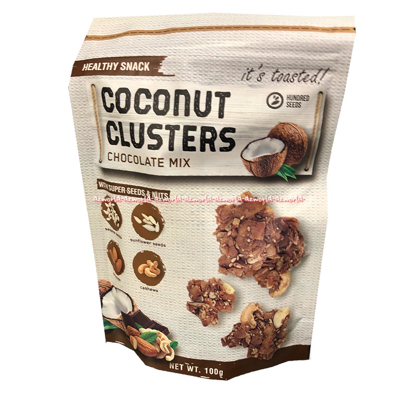 

Coconut Clusters Chocolate Mix 100gr White Super Seeds Nuts Heatlhy Snack Cemilan Kelapa Coklat