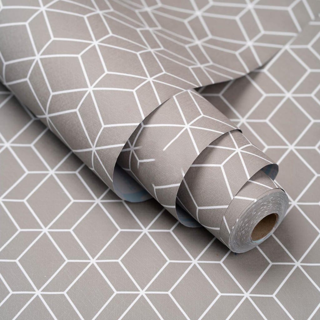 Wallpaper Dinding 3D Abu Abu Silver  || Wallpaper Dinding Kamar Tidur Biru 3D | Wallpaper Kream Tralis 3D-6