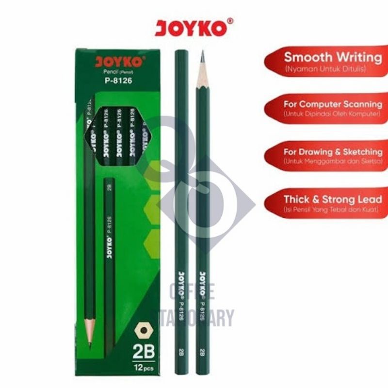 

Joyko Pensil Kayu P-8126 2B P8126 Hitam Komputer Ujian LUSINAN MURAH ORIGINAL ASLI PROMO