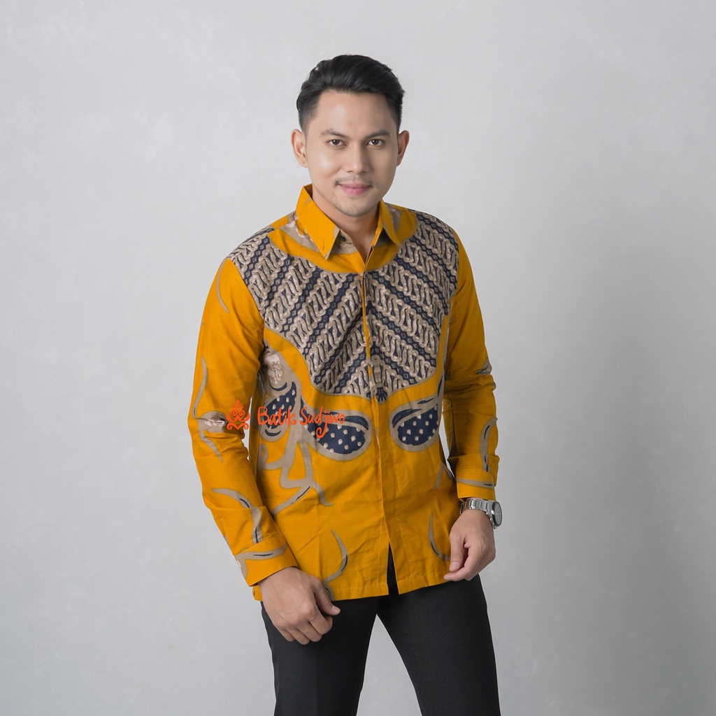 Kemeja Batik Pria Lengan Panjang  Lapis Furing Premium 1052