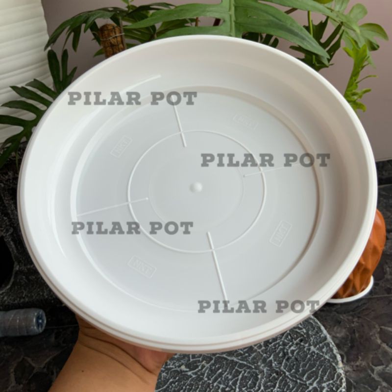 tatakan alas pot bunga nkt 35 putih 31cm untuk pot 35cm - TATAKAN NKT PUTIH 35