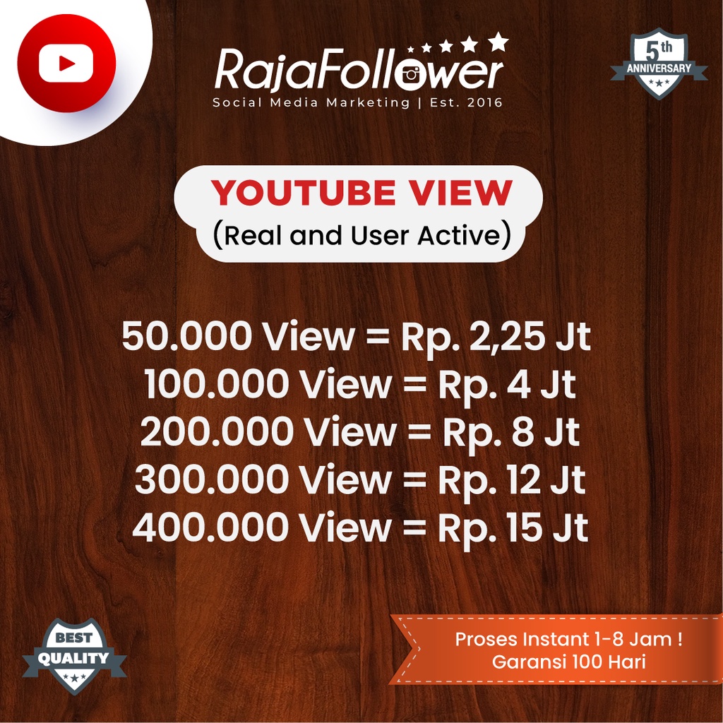 Youtube Real Aktif VIEW - GARANSI