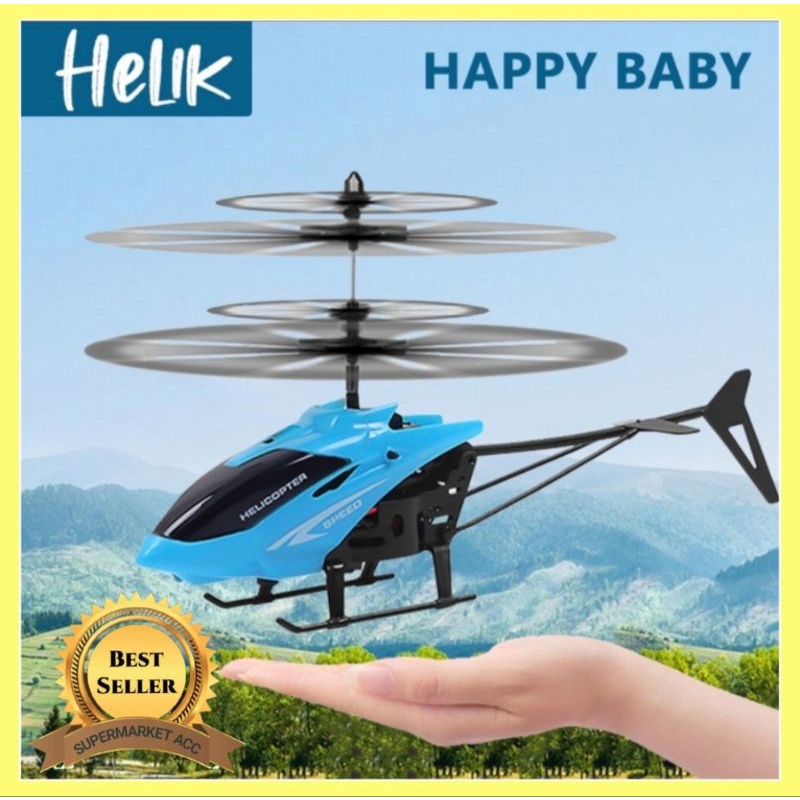 Helikopter Remote Control Pesawat Mainan Terbang Sensor Tangan Mainan Anak