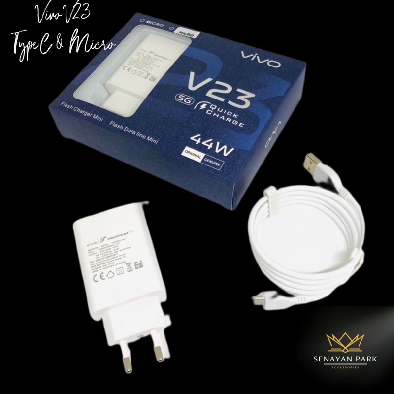 Charger Vivo V23 5G 44w For Android Casan Vivo V23 Usb micro Type C/Travel Charger Vivo V23 Fast Charger BY SEN