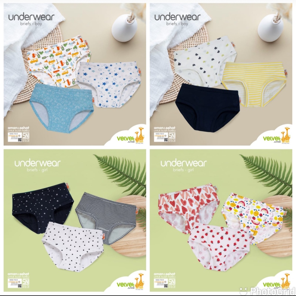 Velvet Junior Brief Underwear CD Boy Girl Motif Isi 3