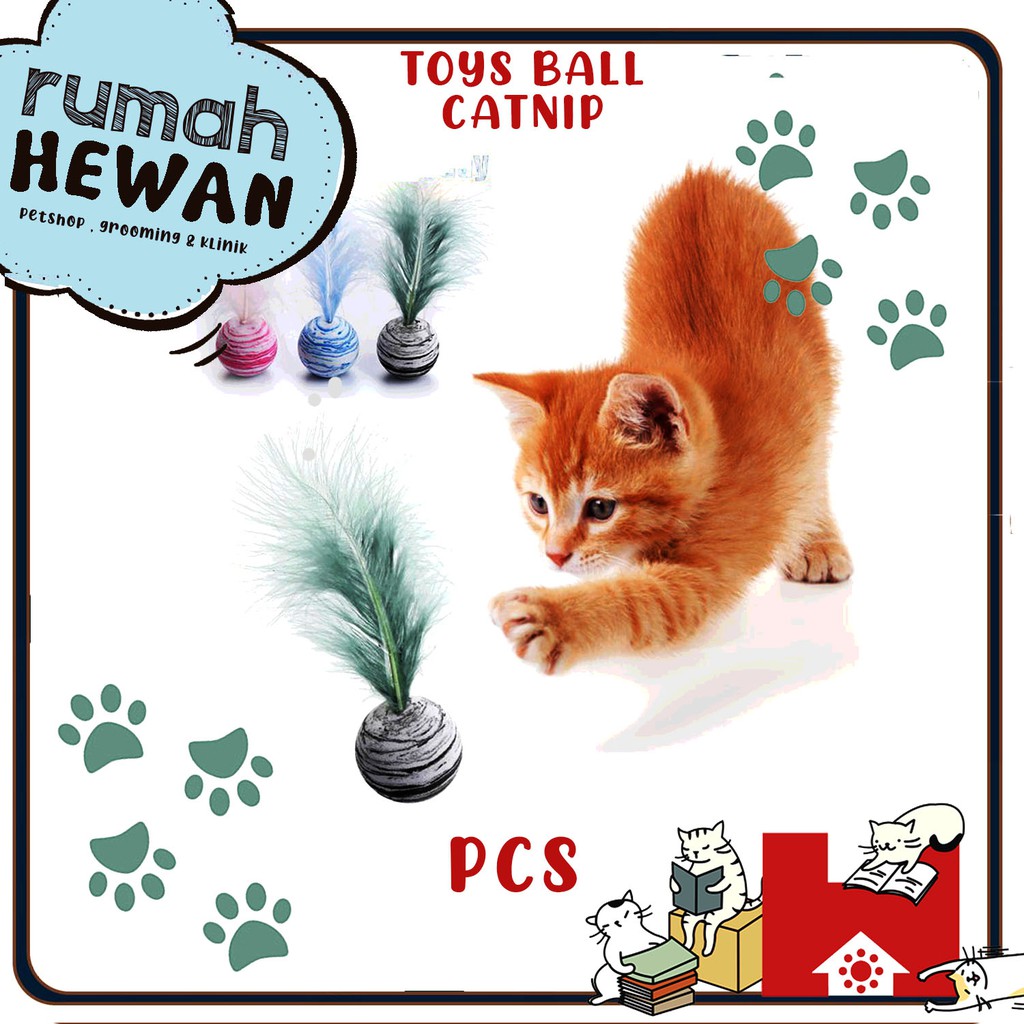 Mainan Kucing Catnip Bola Bulu - Cat nip Kiss Toy Ball