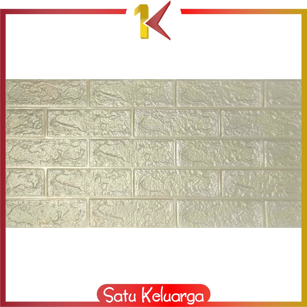 SK-C206 Wallpaper Dinding Foam 3D Kecil Motif Batu Bata / Walpaper Stiker Dinding Dekorasi Kamar-Batu Bata GOLD
