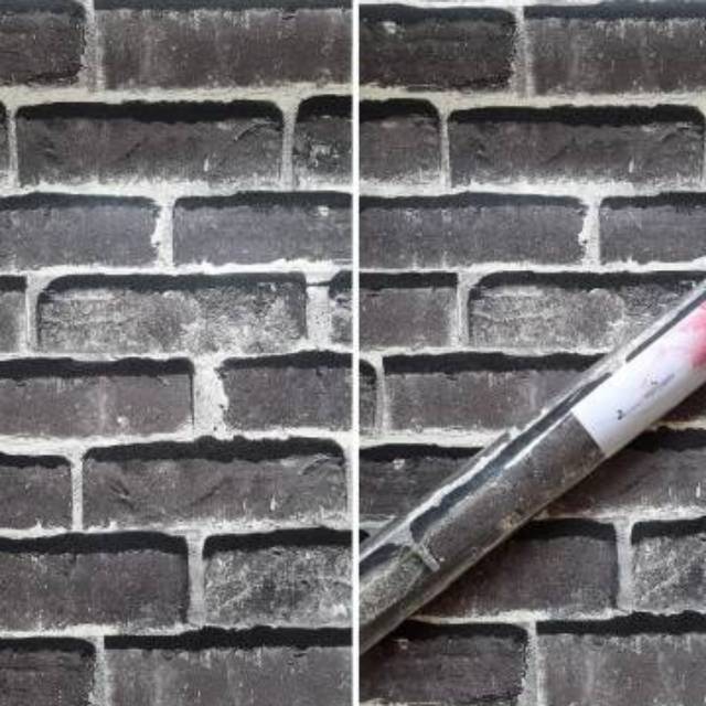 Baru - Wallpaper Dinding Vinyl Premium Abu2 Dimigray Motif Batu Bata