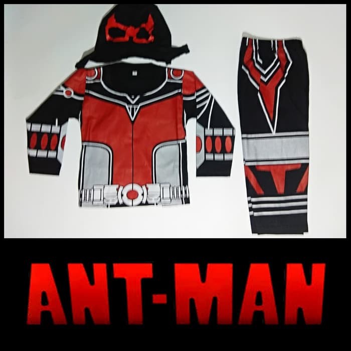 Baju Kostum Anak Superhero Ant Man Setelan Panjang Karakter Avengers Antman