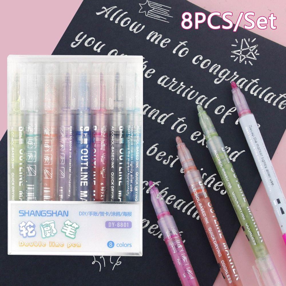 Top Outline Pen High-Kapasitas Hadiah Anak-Anak Menandai Kunci-point Candy Color Hand Penanda Rekening Set