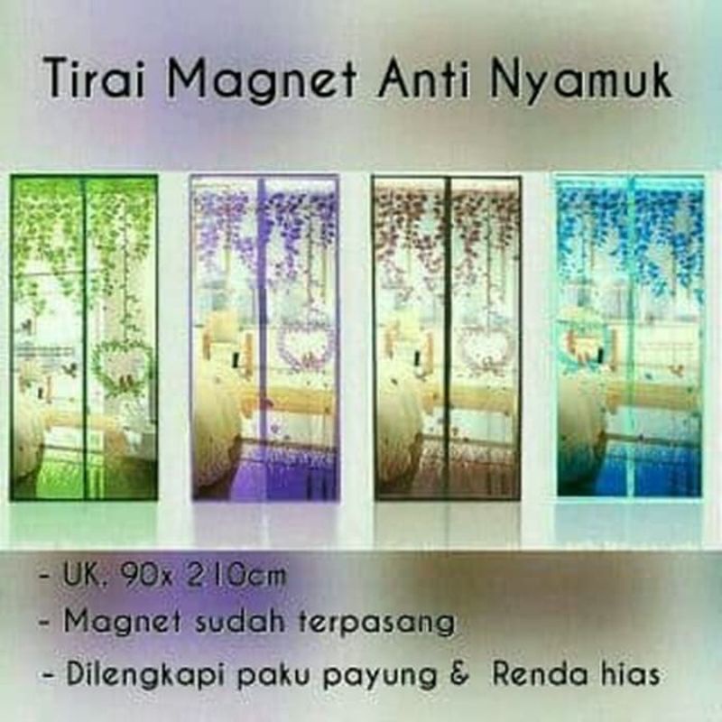 Tirai magnet (BISA COD)TIRAI NYAMUK  TIRAI MAGNET  kelambu nyamuk