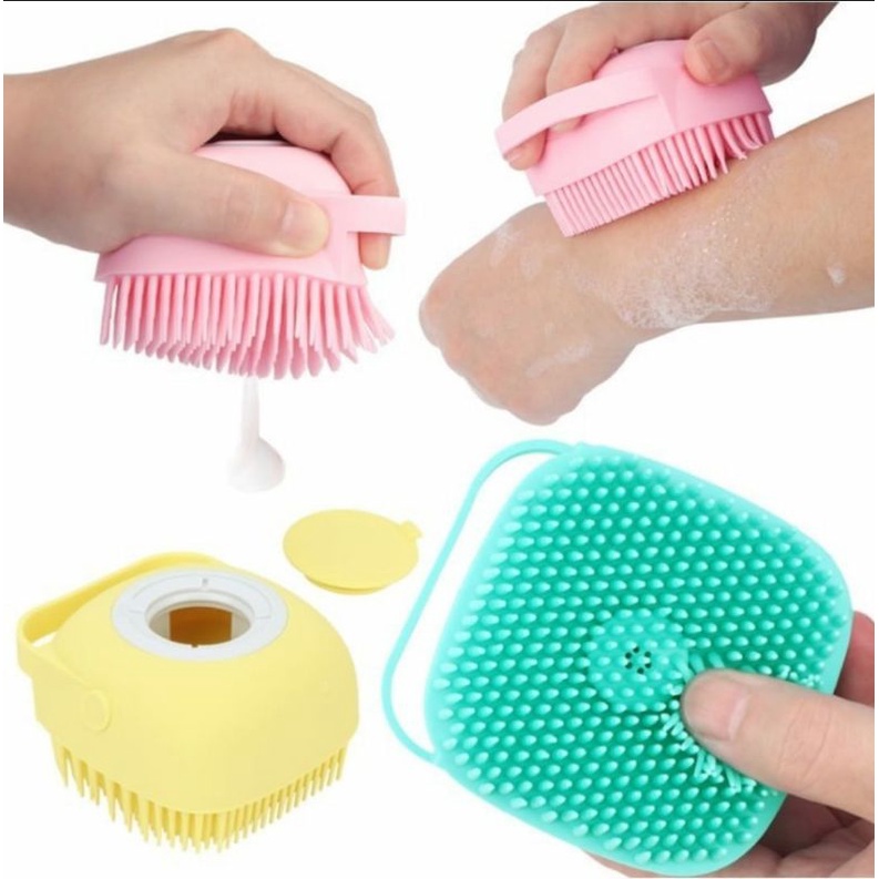 SPONGE MANDI SILIKON SIKAT BADAN DISPENSER SHOWER BRUSH SILICONE