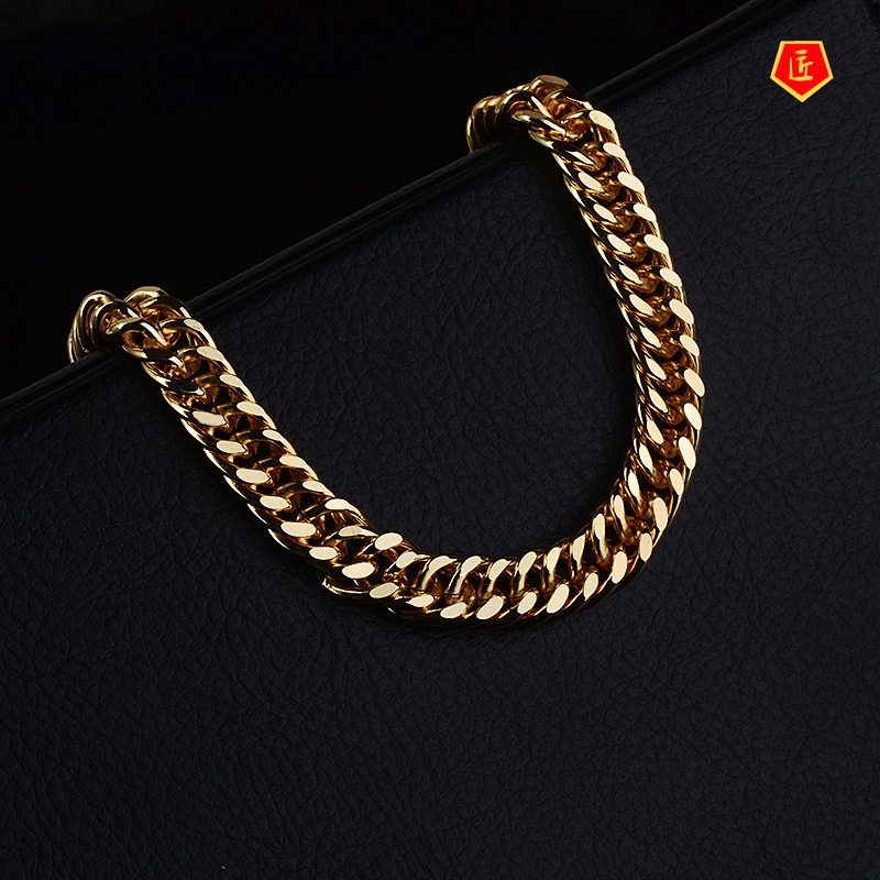 [Ready Stock]Fashion Temperament Men's Gold Bracelet