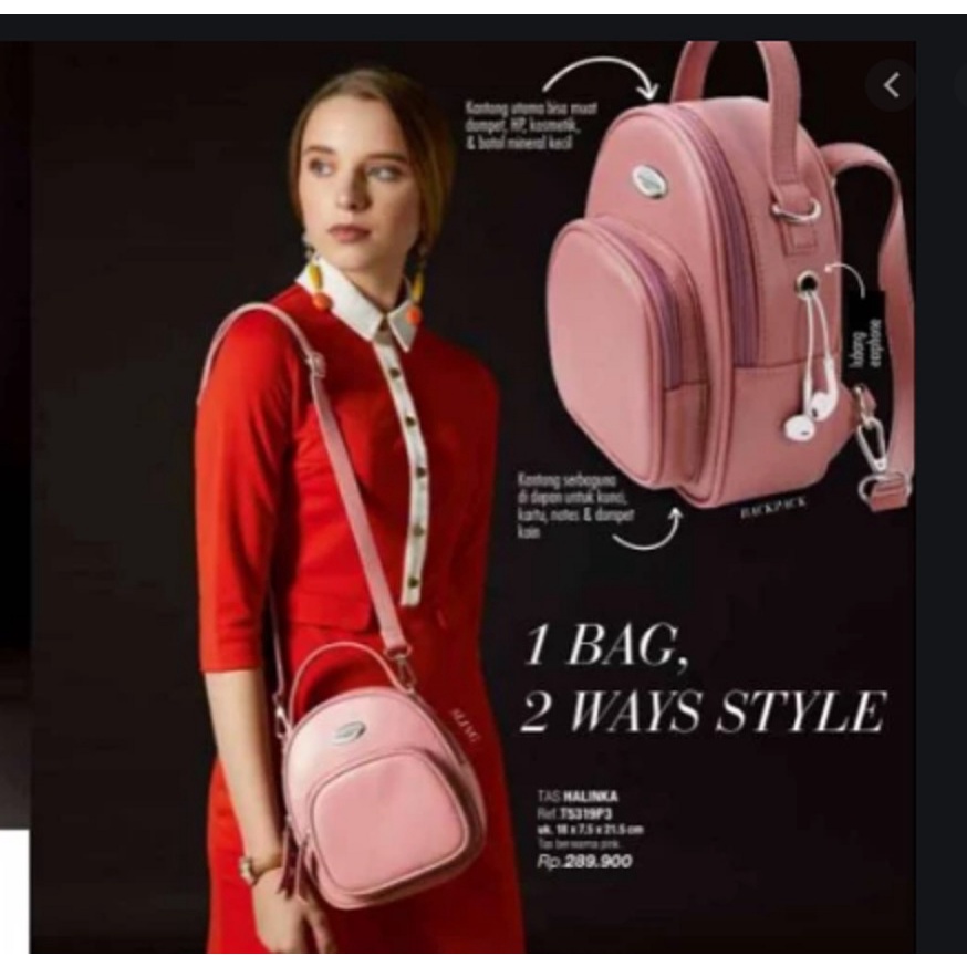 Tas Ransel MIni 2 Gaya Sophie Martin Paris Terbaru 2025 Kekinian Promo Viral Halinka Pink Original