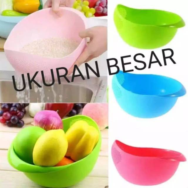 Jual Wadah Cuci Beras Sayur Serbaguna Ukuran Besar Shopee Indonesia