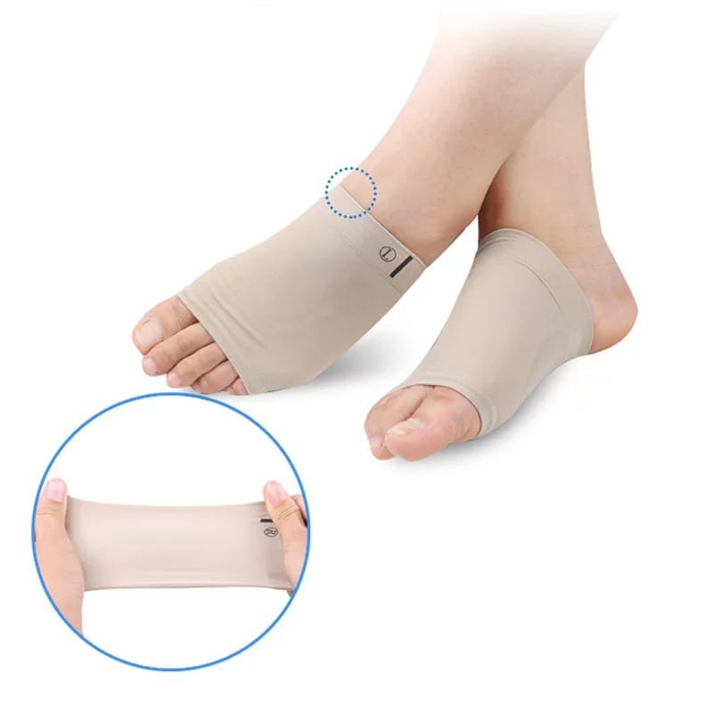 Arch Flat Cushion Insole Terapi Telapak Kaki Datar Kaos Kaki Sakit Kram Flat Silikon Pelindung Kain Sol Kaki Bebek Foot