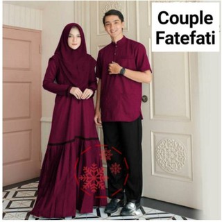  Baju  Gamis  Couple  Pasangan Lebaran 2022 Sarimbit Seragam 