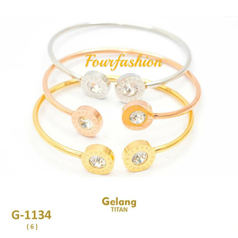 Fourfashion Gelang Titanium Bangle Motif BV Premium PAI026