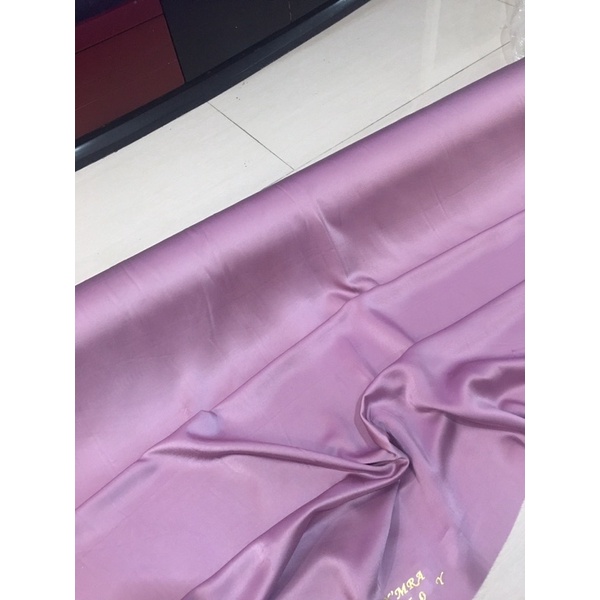 Kain Satin Maxmara Original Pure Silk 100% warna Ungu Lilac