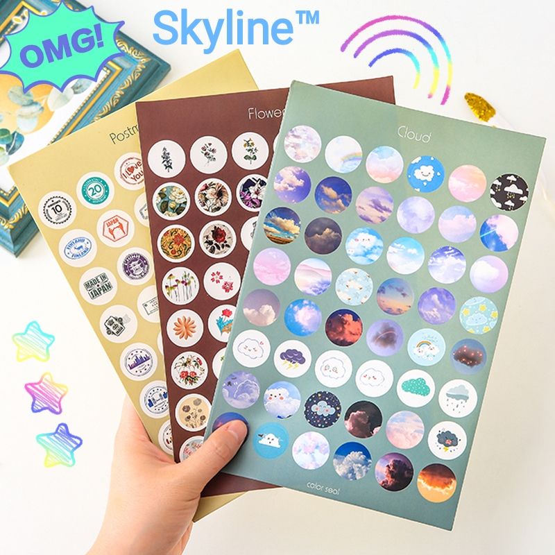 

Sticker Kiss Cut Scrap Book Journal Dot Dengan Motif Beragam Isi 48Pcs