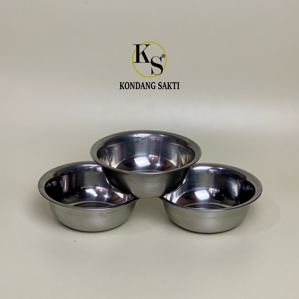 BASKOM STAINLESS STEEL TEBAL/ MANGKOK STAINLESS STEEL/ WASKOM TEBAL 14cm