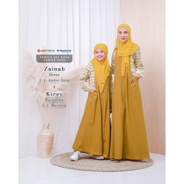 Gamis Zainab Dress Mom And Kids// Family Set by Yasmeera// Baju Lebaran 2022
