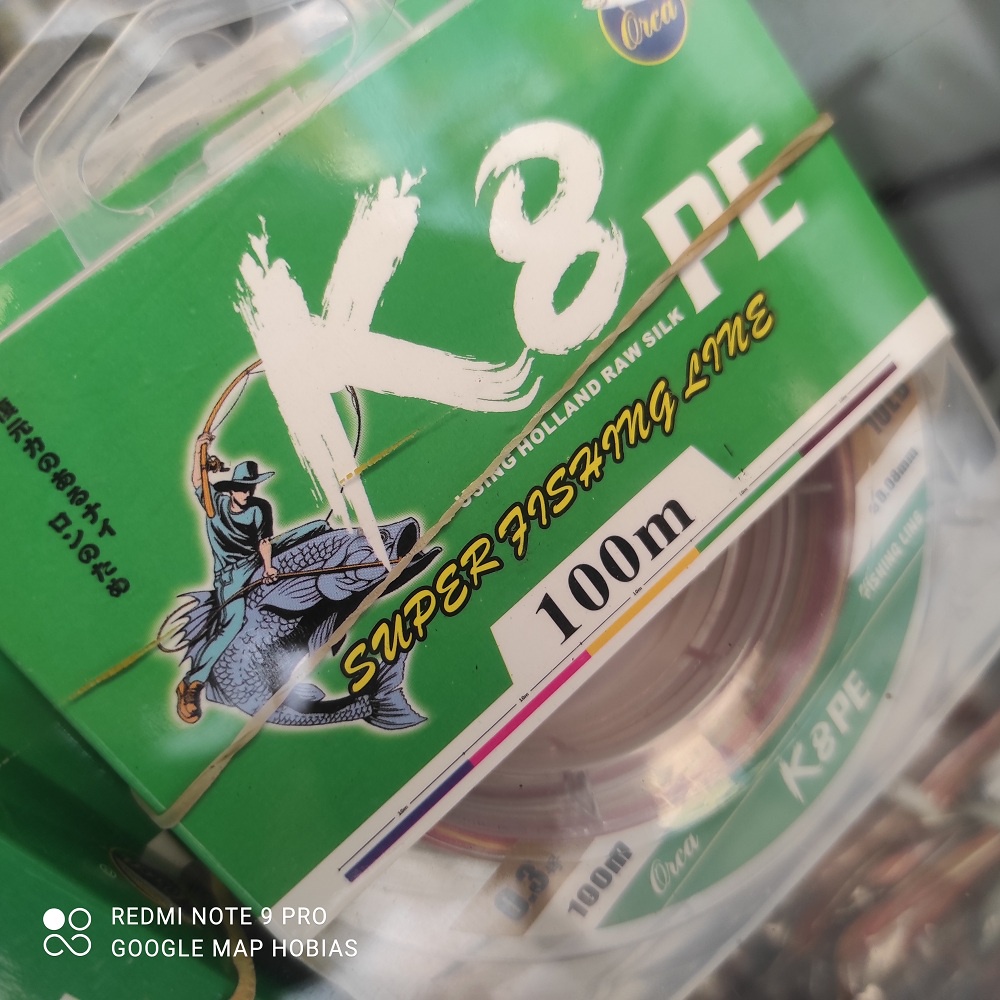 Senar Pancing PE 100m  orca K8 0.06. 0.10. 0.12. 0.14. 0.16