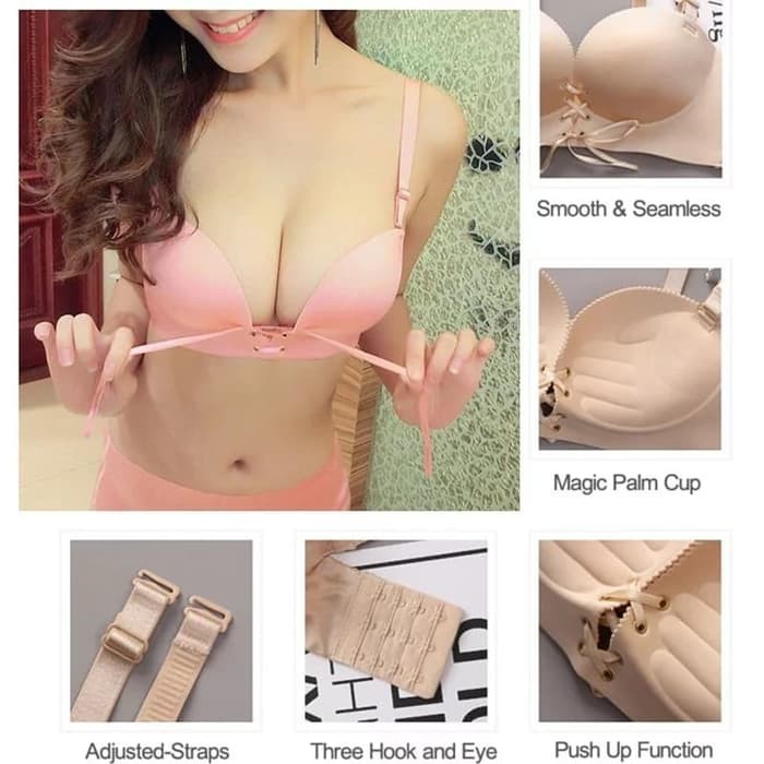 BRA SET PANTY CD PUSH UP SEKSI SEAMLESS TALI DEPAN terlaris
