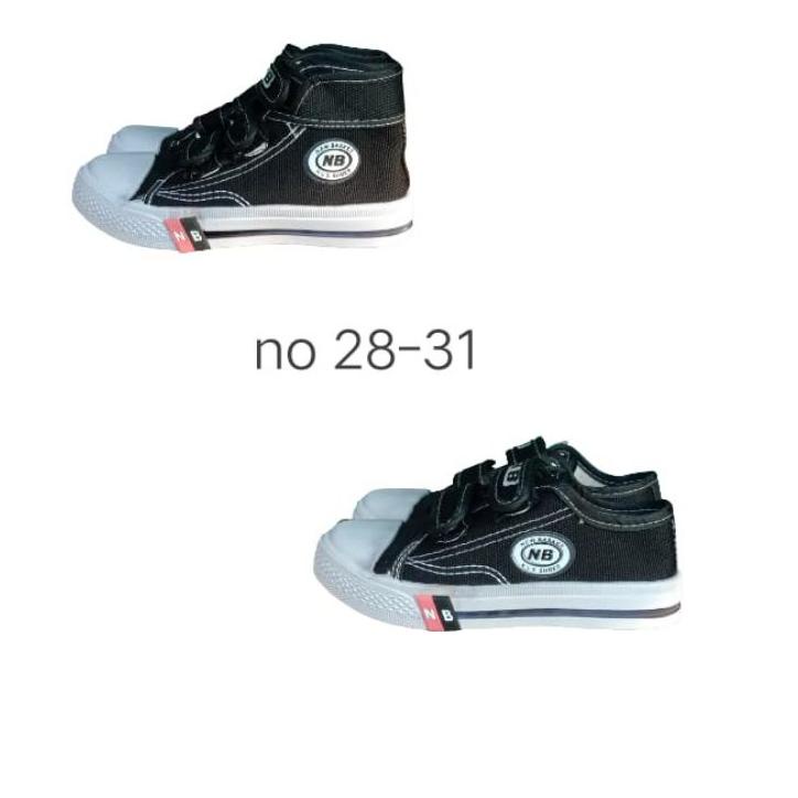 Keluaran Terbaru.. Sepatu Sekolah Anak Nb Hitam Putih Dengan Perekat Prepetan Murah Sepatu Sneakers 