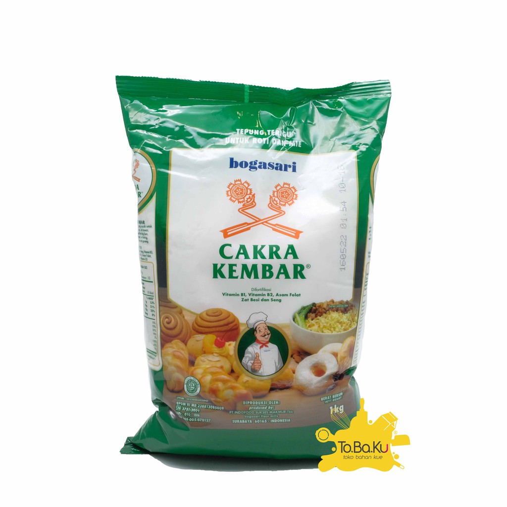 

Terigu Bogasari Cakra Kembar 1kg Premium