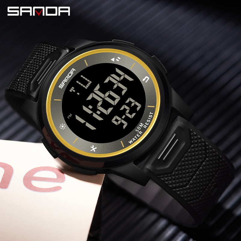 SANDA 6107 Jam Tangan Pria Wanita Digital EL Backlight Sport Watch Anti Air WATCHKITE WKOS