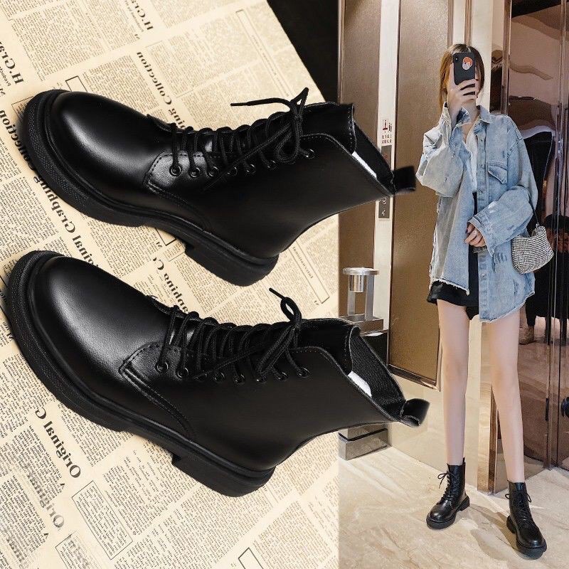 BT65 SEPATU BOOTS MARTIN IMPORT WANITA KOREA BTS BRITISH FLAT