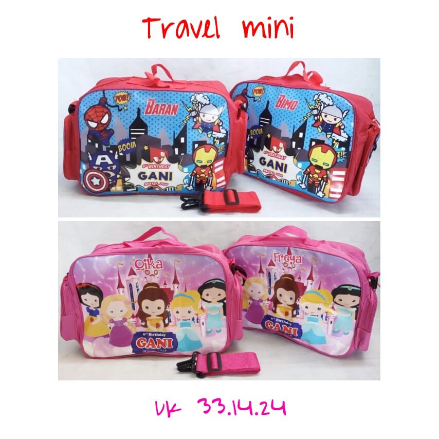 Travel Mini Eco CUSTOM/tas travel/travel murah/travel custom/travel anak Custom/travel karakter/ sov