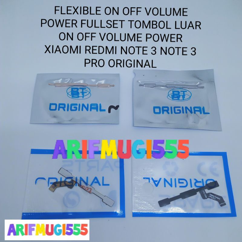 Flexible Power On Off Volume Dan Tombol Luar On Off Volume Xiaomi Redmi Note 3 Note 3 Pro Fulset Original