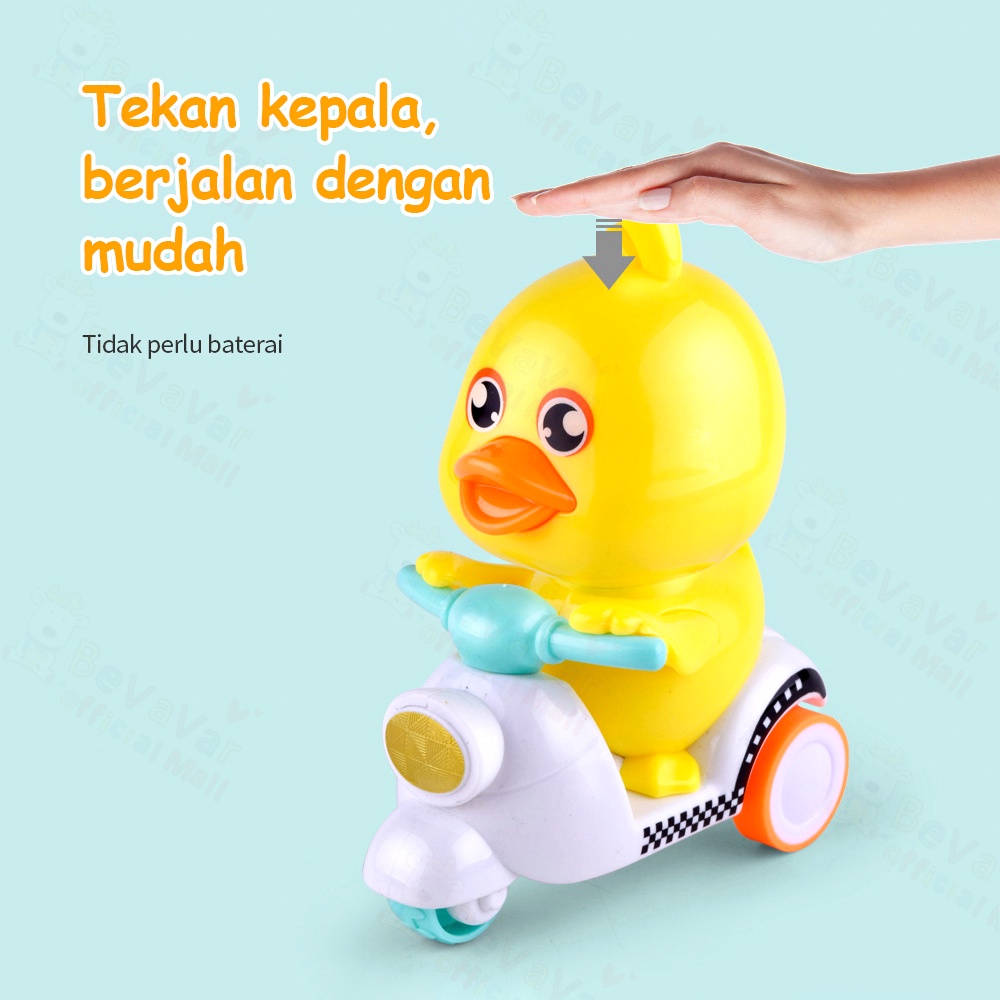 BEVAVAR Mainan Anak Bebek Motor Lucu Mainan Mobil Motor Bentuk Bebek