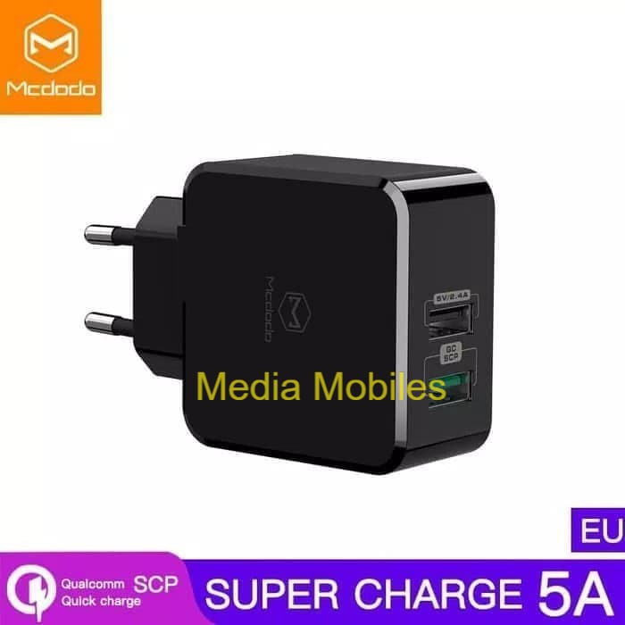 Mcdodo Adapter Super Fast Charging 5a Dual Usb Qc 3 0 Ch 5940 Original Shopee Indonesia