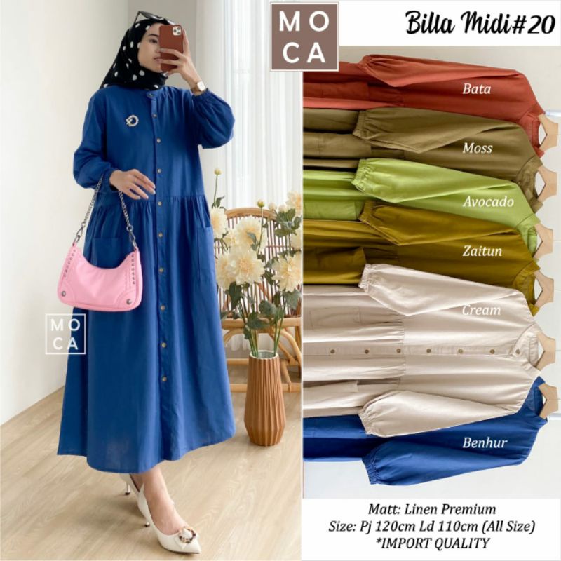 BILLA MIDI DRESS BY MOCA | DRESS LINEN | BESTSELLER | BUSUI FRIENDLY