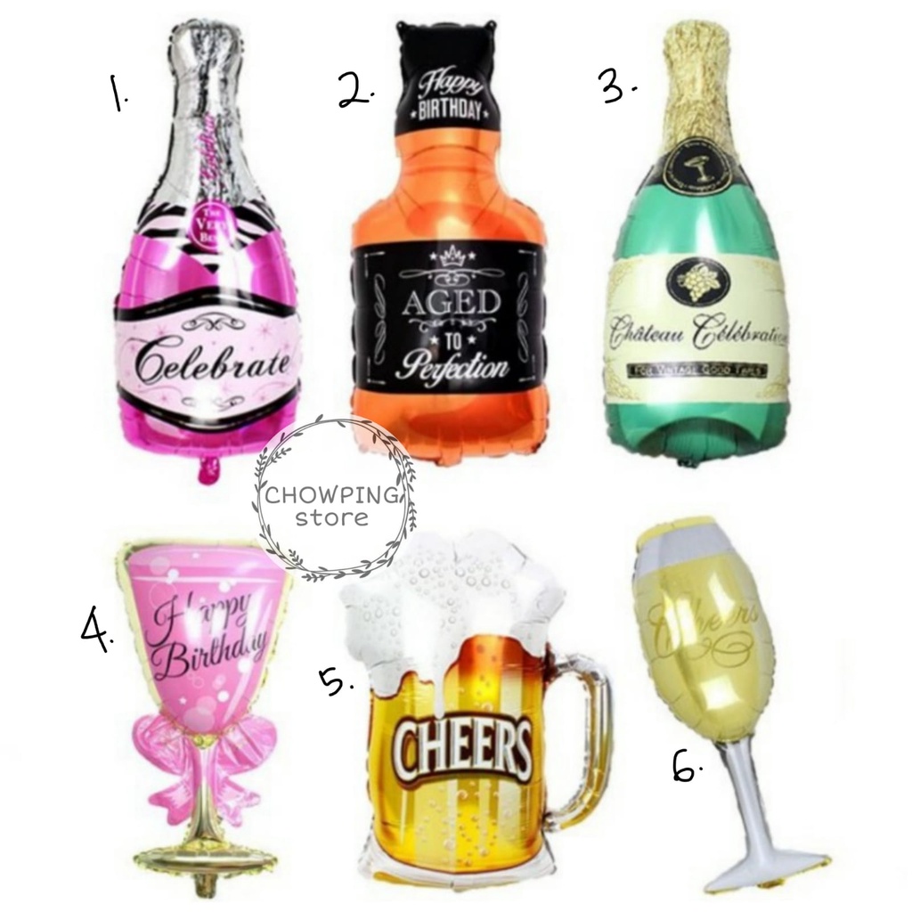 Balon Foil Botol Gelas Bir Beer Cheers Celebrate Happy Birthday