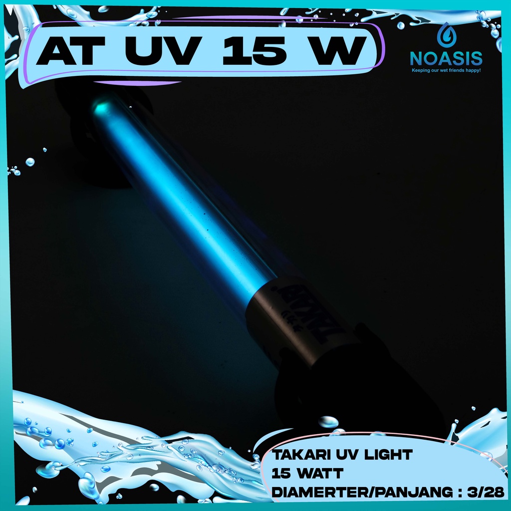 LAMPU UV ULTRAVIOLET AQUARIUM TAKARI 15 WATT AQUASCAPE PEMBASMI ALGA