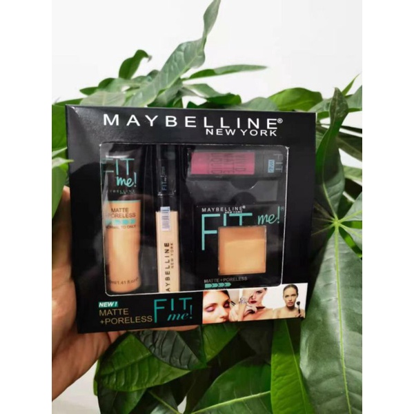 Maybelline Fit Me Set 3in1 / 4IN1 Make Up Set / MAKE UP SET MEIBELLINE FIT ME 3IN1