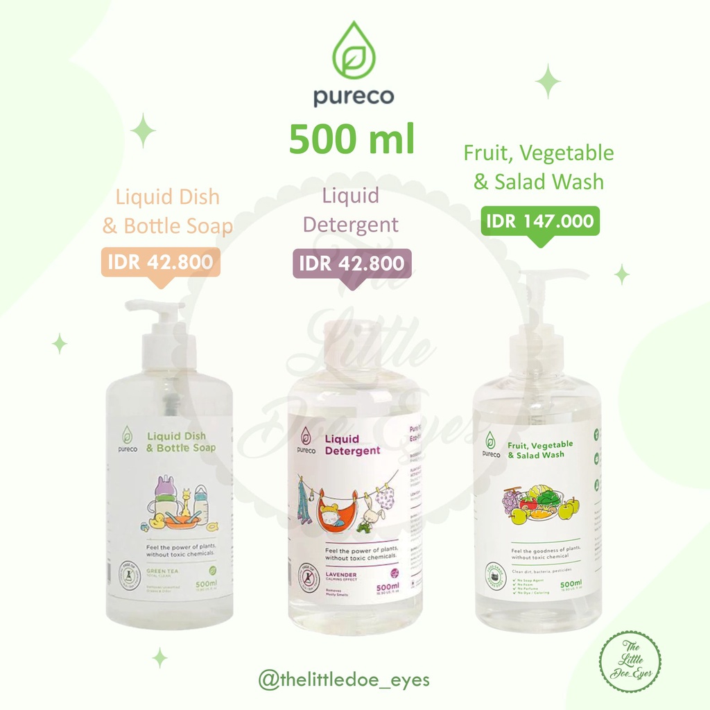 [READY] Pureco 500ml (Fruit, Vegetable, Salad wash / Liquid Dish &amp; bottle soap / liquid detergent)