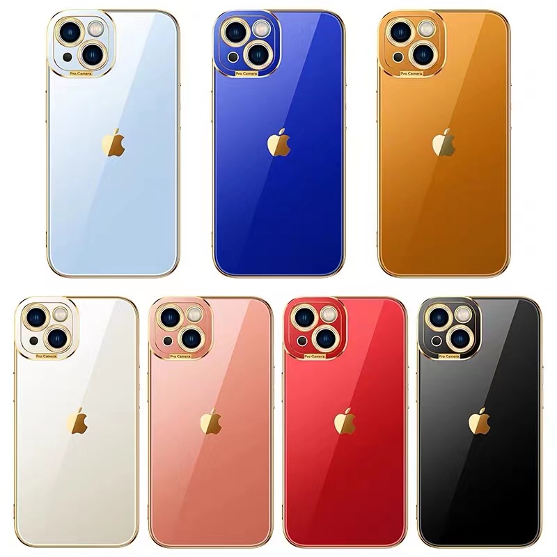 IPHONE Film Lensa Mandiri Casing Ponsel Electroplating Berkualitas Tinggi Iphone11 12 13 14 Pro MAX Plus X XS MAX XR 7 8 Plus SE 2020 Case Cover