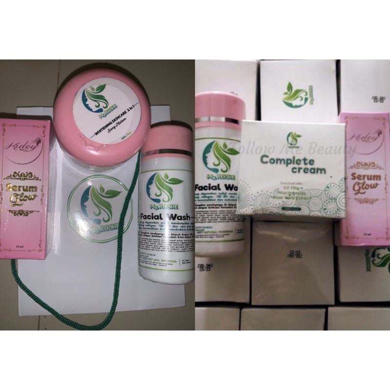 PAKET SKINCARE MY ROSHE BPOM ORIGINAL/SERUM SUPER GLOW KIDEY BEAUTY/PEMUTIH WAJAH GLOWING FLEK ACNE