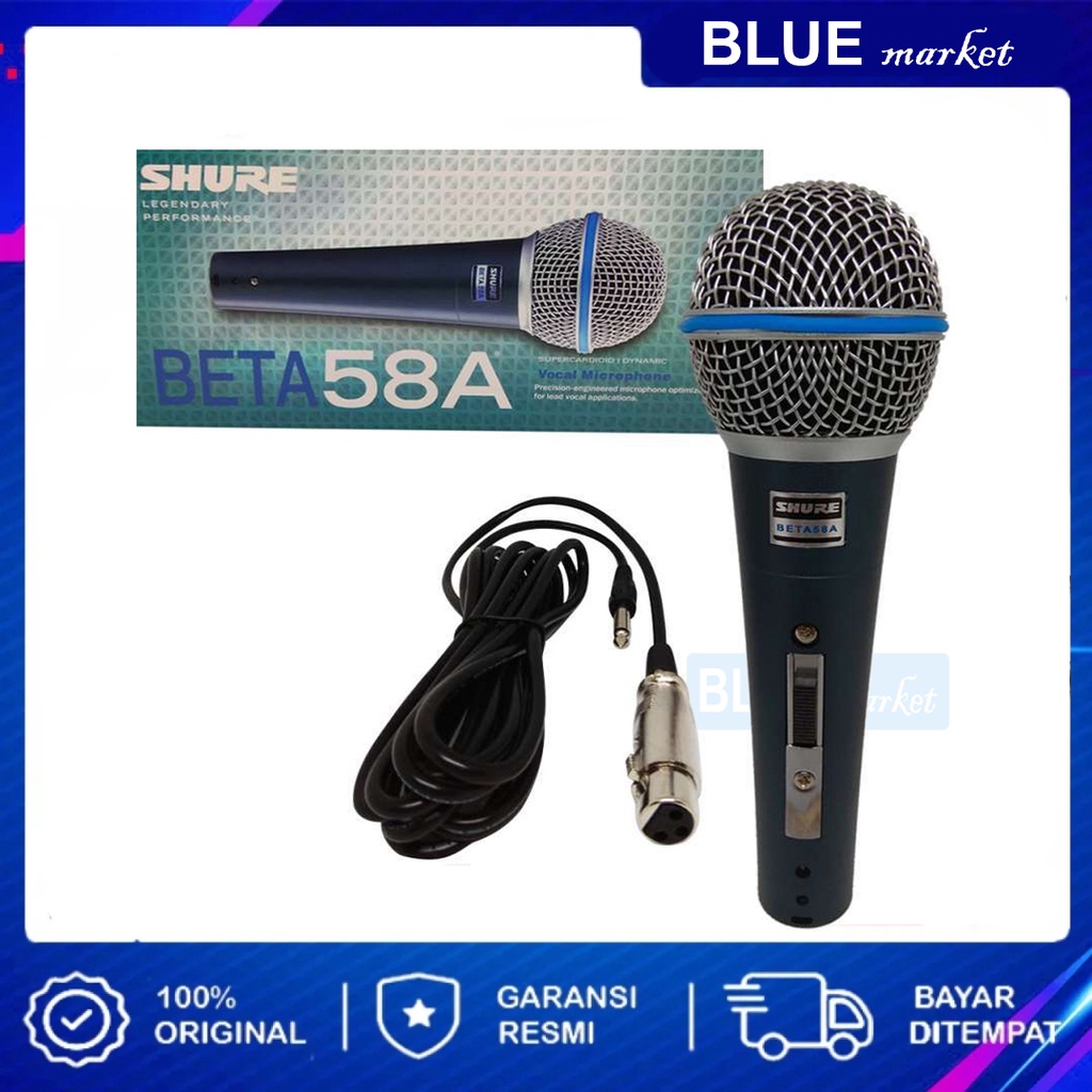 Mic Kabel Shure Beta 58 on off Legendary Vocal Artis Cocok Buat Karaoke