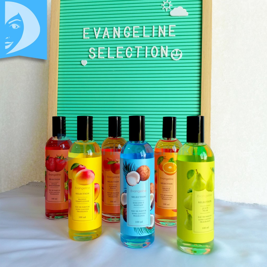 Parfum Evangeline Selection 100ml EDP Tahan Lama Parfume Wanita Selection Evangeline Black Vanila Raw Almond Sweet Strawberry parfum cewek BPOM