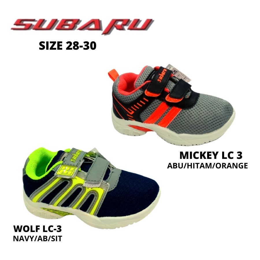 SEPATU SEKOLAH ANAK TK SD SUBARU WOLF LC-3 - MICKEY LC-3 SIZE 28-30 SNEAKER ANAK SEAPTU KRETEKAN SEPATU TANPA TALI SEPATU JALAN