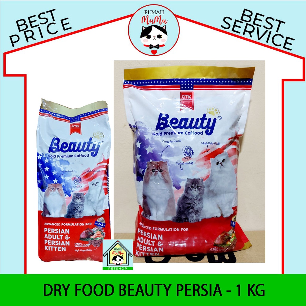 MAKANAN ANAK KUCING DAN KUCING DEWASA BEAUTY PERSIA GOLD 1 KG