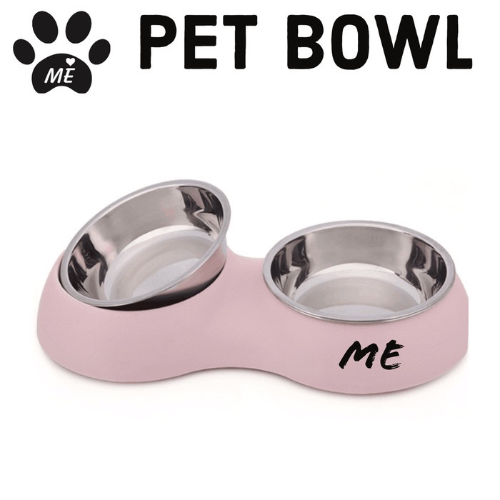 Pet Bowl &quot;DOUBLE ROXY STAINLESS&quot; Tempat Makan Minum Hewan