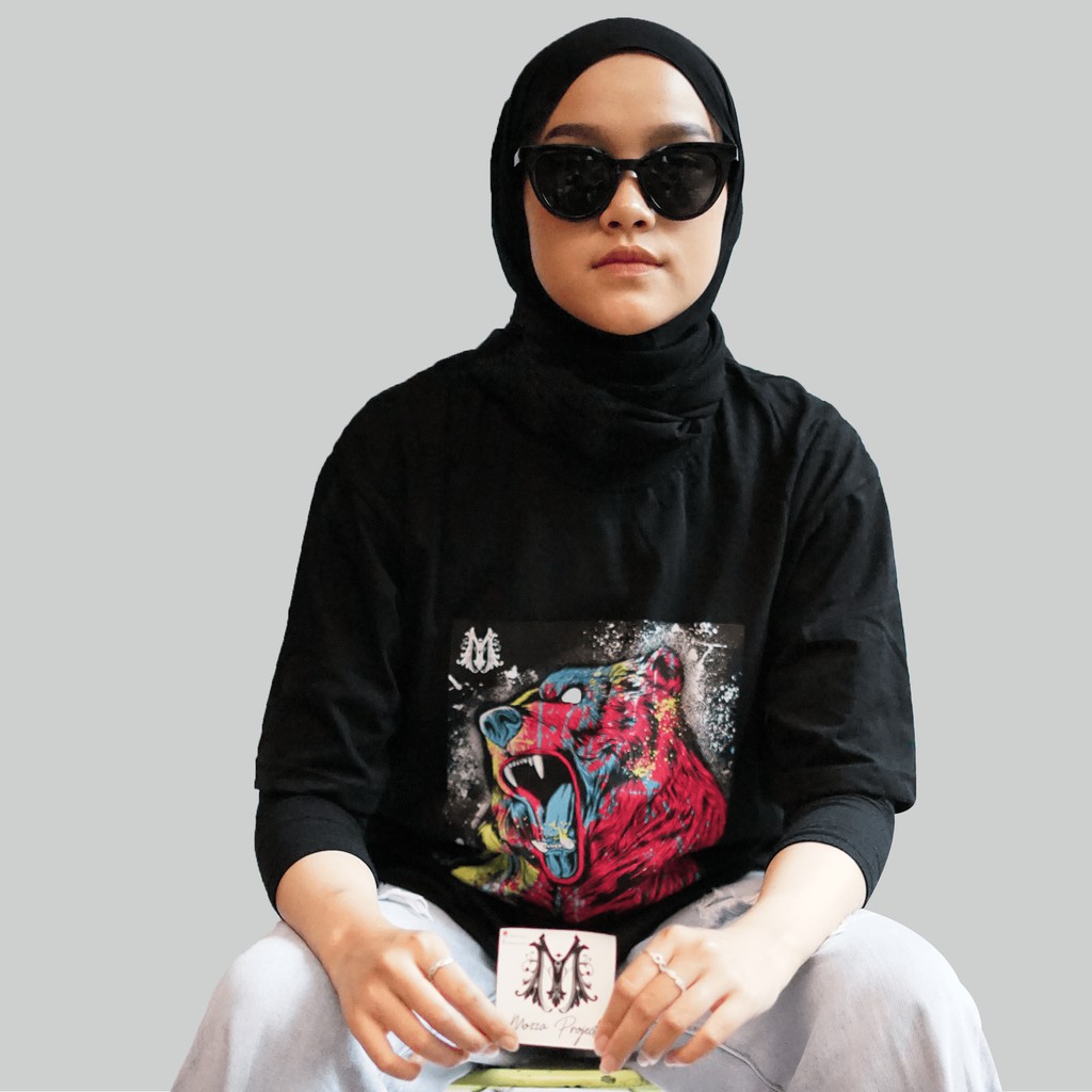 Mozzaproject Kaos Pria Wanita Katun 24s Black Series