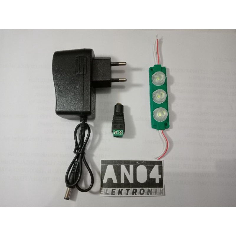 PAKET LAMPU LED ADAPTOR 12V LAMPU AQUARIUM KOLONG MEJA KURSI TEMPAT TIDUR BELAKANG TV LAMPU BELAJAR